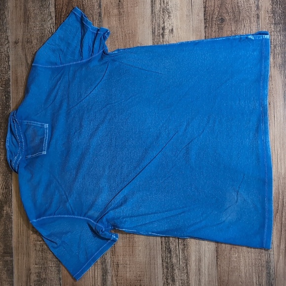 ✌️ John Varvatos Burnout Peace Polo ✌️ Size XL In Blue - Picture 8 of 11